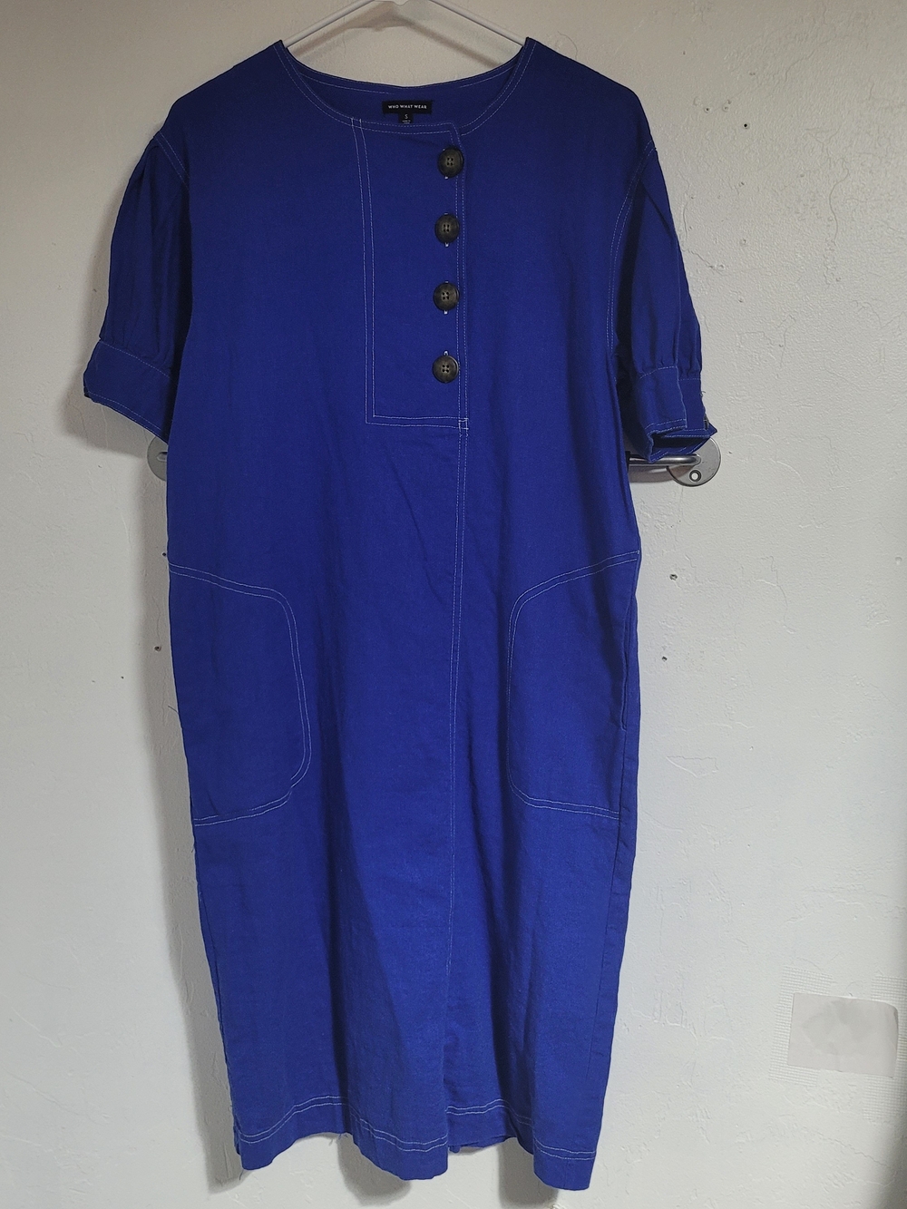 Who What Wear Cobalt Blue Midi Dress